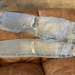 Women’s Light Blue Distressed Jeans